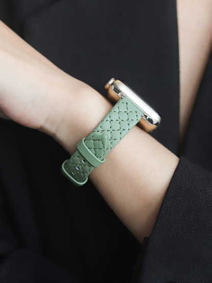 Diamond Plaid Leather Band