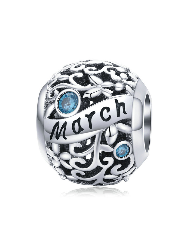 Month Birthstone 925 Sterling Silver Beads