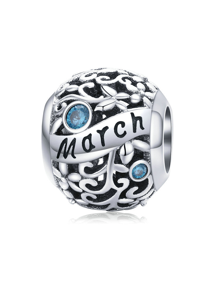 Month Birthstone 925 Sterling Silver Beads