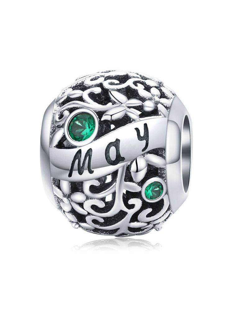 Month Birthstone 925 Sterling Silver Beads