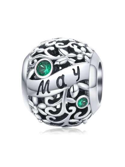 Month Birthstone 925 Sterling Silver Beads