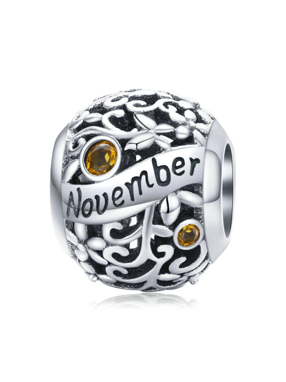 Month Birthstone 925 Sterling Silver Beads