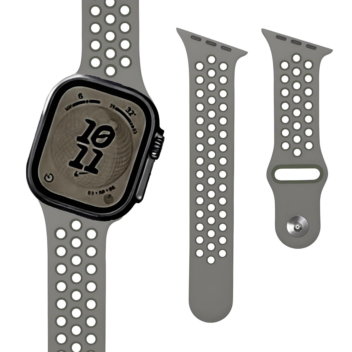 Creative Beveled-Edge Breathable Rubber Sports Watch Band for Apple Watch