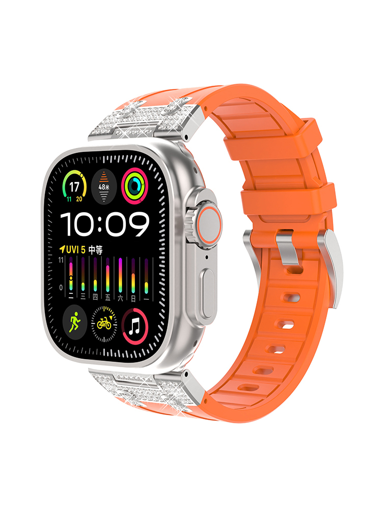 Diamond Connector Silicone Apple Watch Band - Tatanband