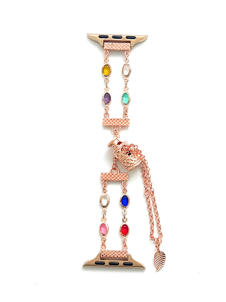 Colorful Square Zircon Stainless Steel Apple Watch Band - Tatanband