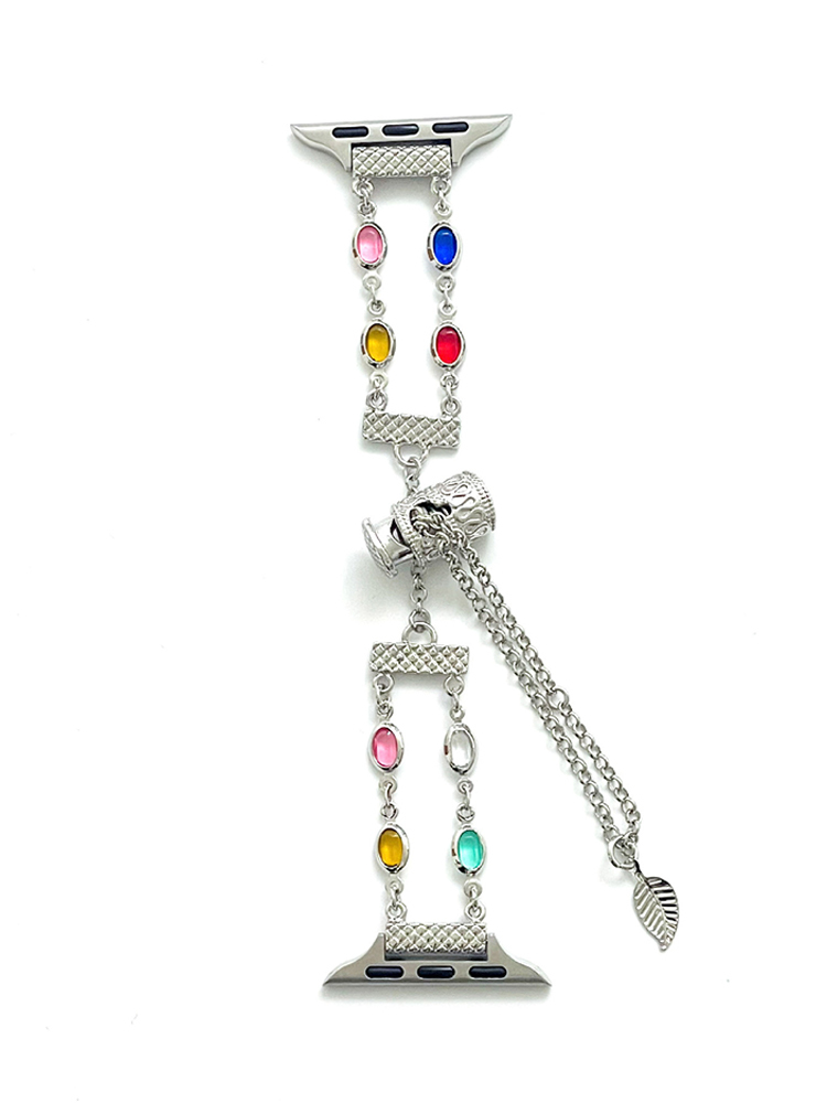 Colorful Square Zircon Stainless Steel Band