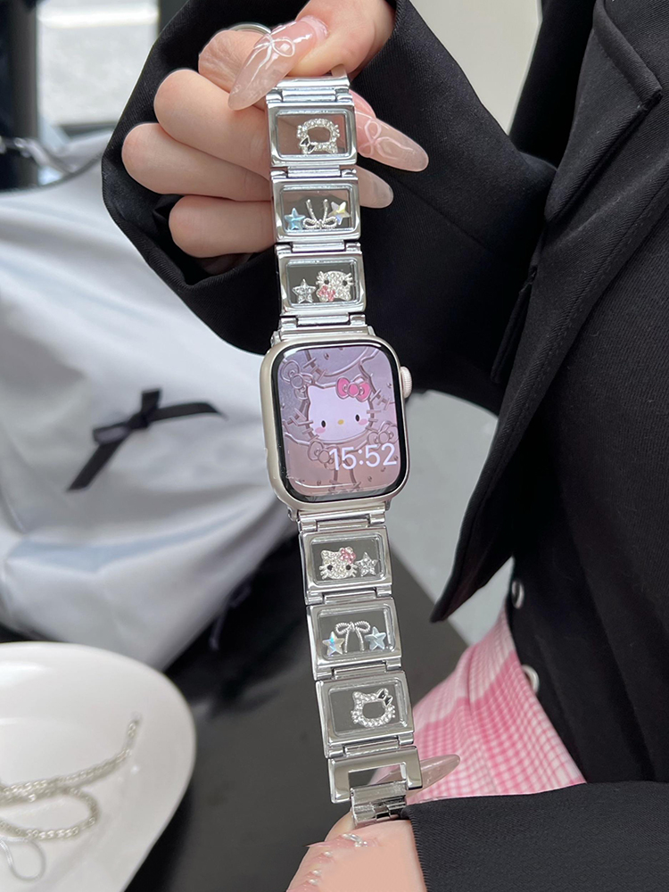 Glass Window Kitty Stainless Steel Band