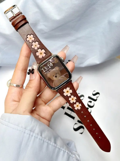 Cherry Blossoms Leather Band