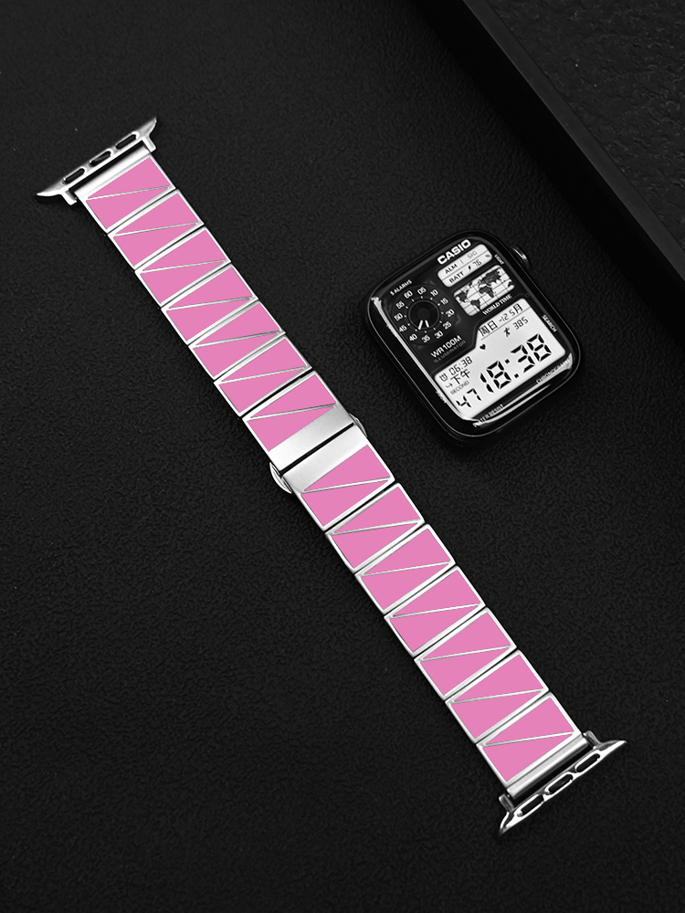 Multicolor Triangle Combination Stainless Steel Band