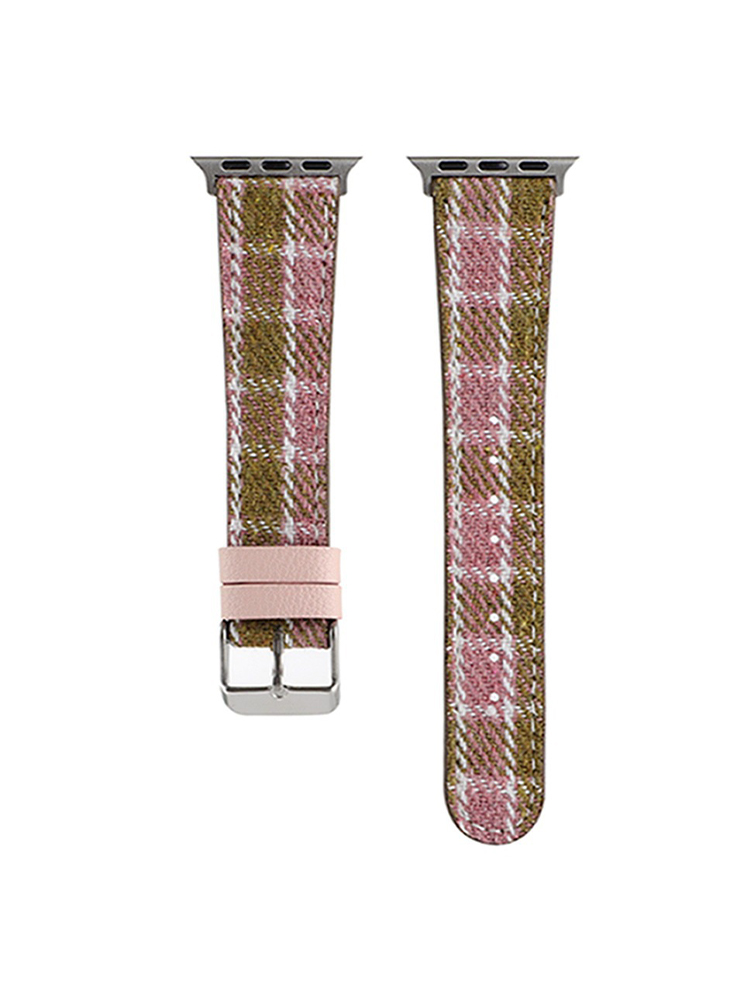 Woolen Plaid Leather Apple Watch Band - Tatanband