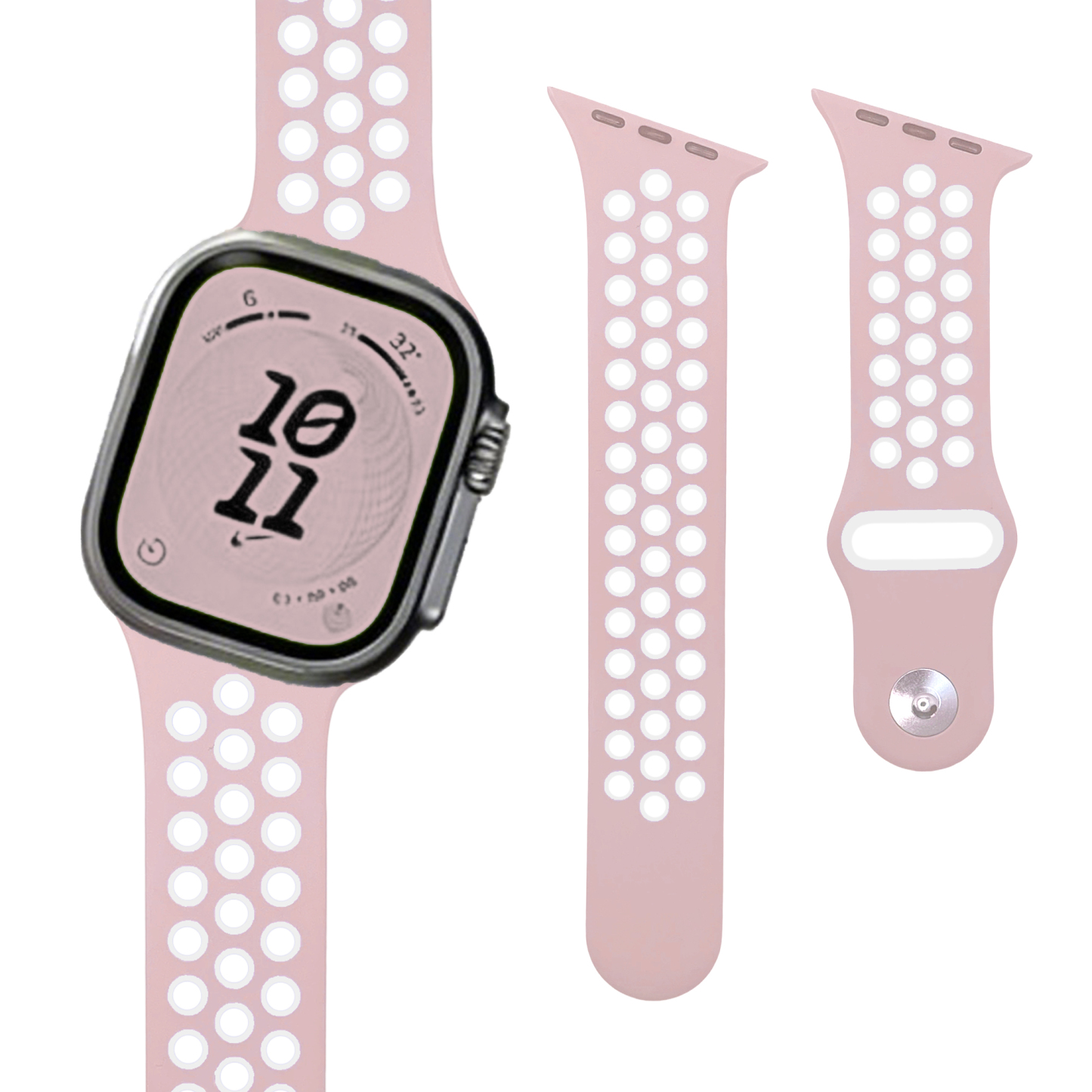 Creative Beveled-Edge Breathable Rubber Sports Watch Band for Apple Watch