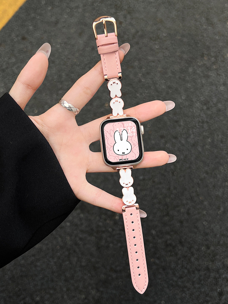Easter Series Bunny Leather Band for Apple Watch