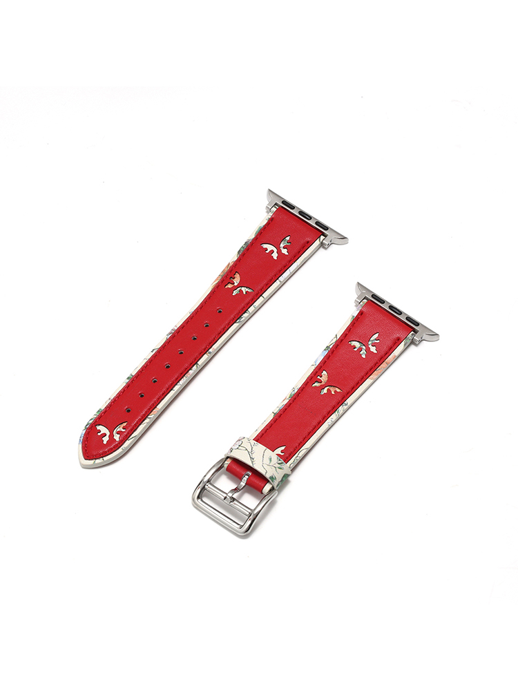 Butterfly Pattern Leather Apple Watch Band - Tatanband