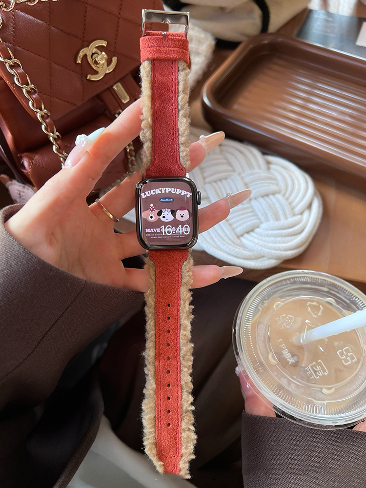 Cashmere-edged Leather Leather Band