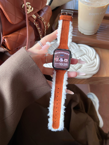 Cashmere-edged Leather Leather Band