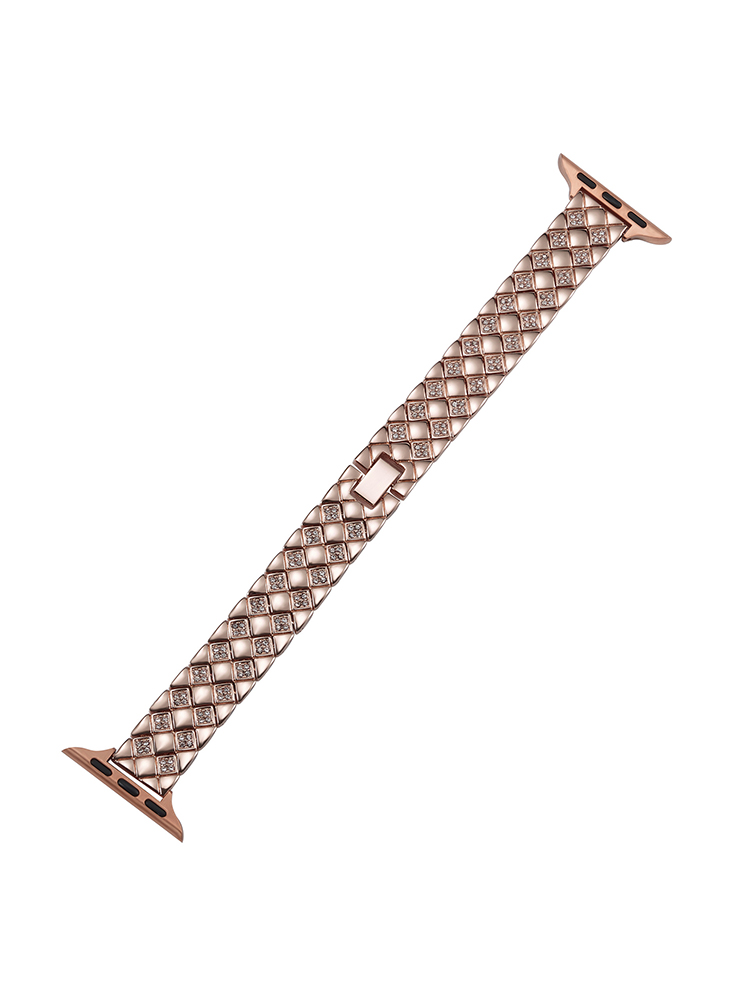 Rhinestone Double Row Shell Stainless Steel Band