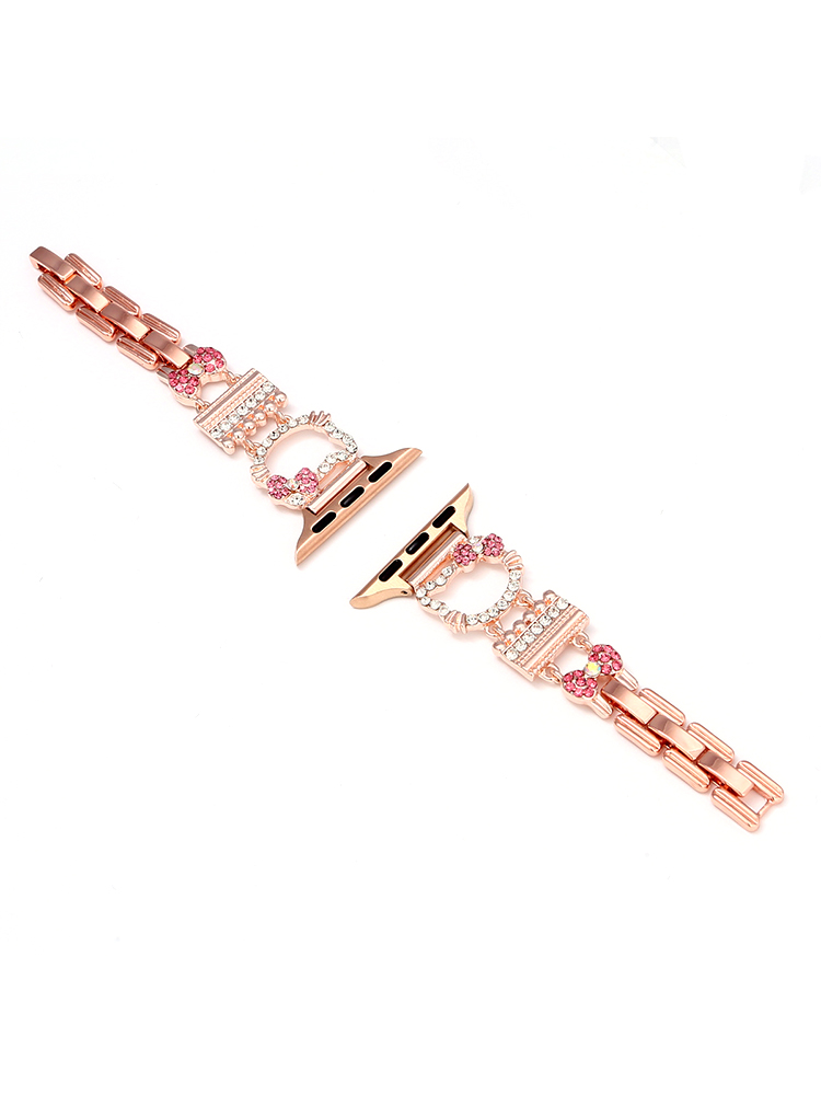 Diamond-encrusted Kitty Stainless Steel Band