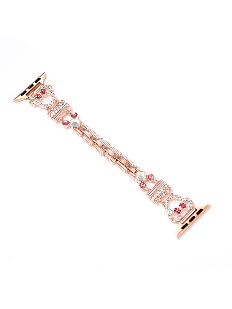 Diamond-encrusted Minnie Stainless Steel Band