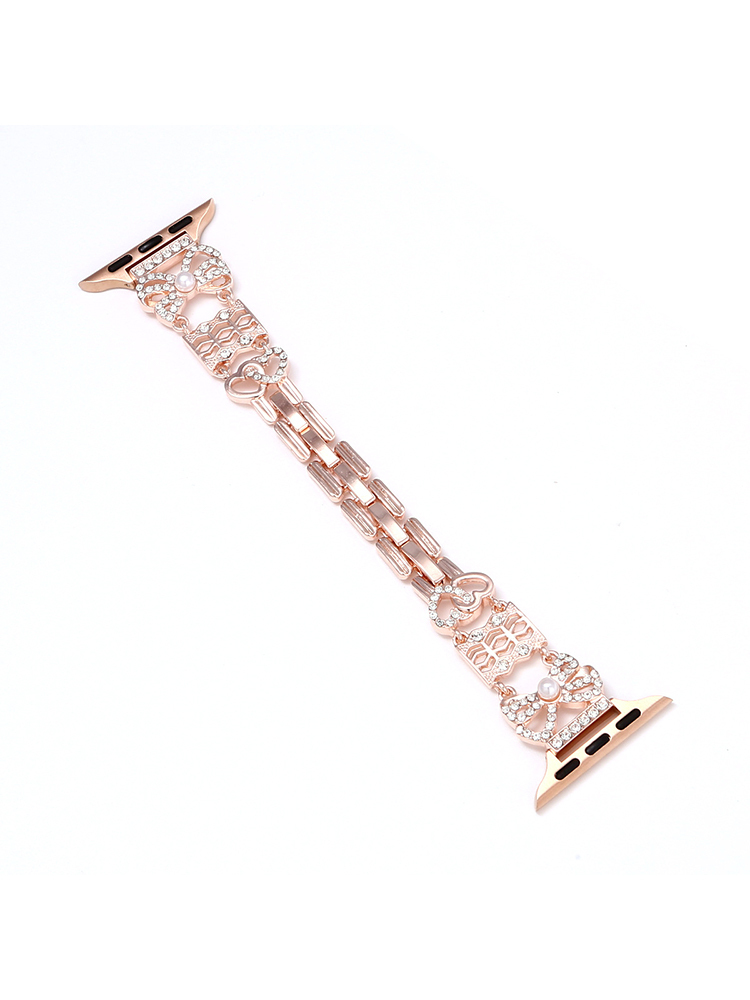 Diamond-encrusted Bow Stainless Steel Band