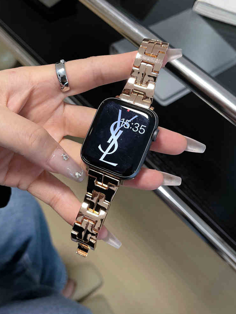 H and Plus Chain Curve Stainless Steel Band