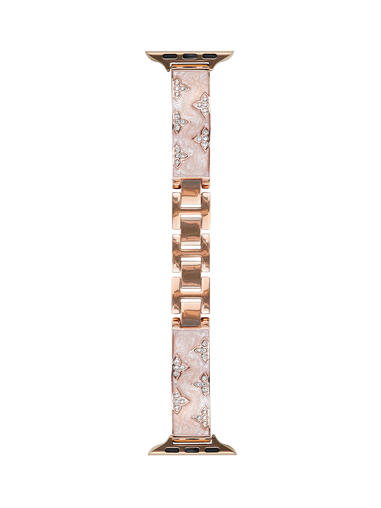 Diamond Clover Quicksand Effect Stainless Steel Apple Watch Band - Tatanband