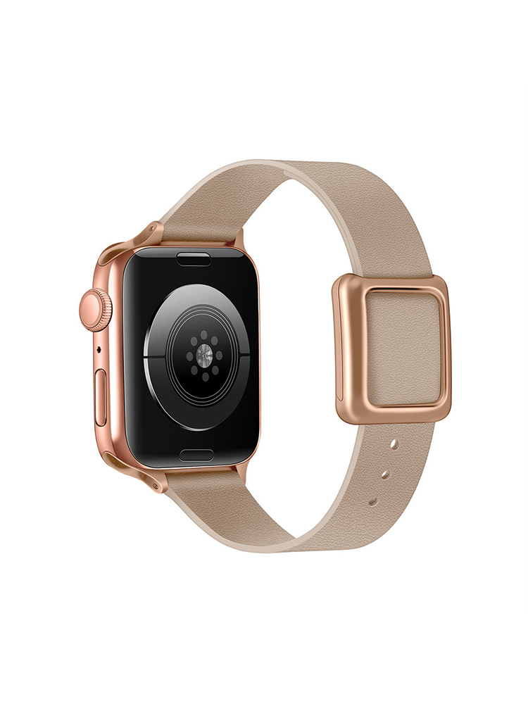 Magnetic Square Buckle Slim Leather Apple Watch Band - Tatanband
