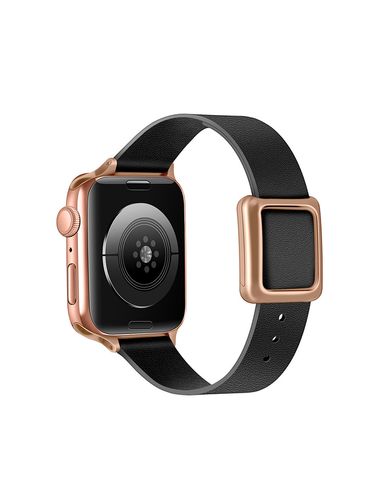 Magnetic Square Buckle Slim Leather Band