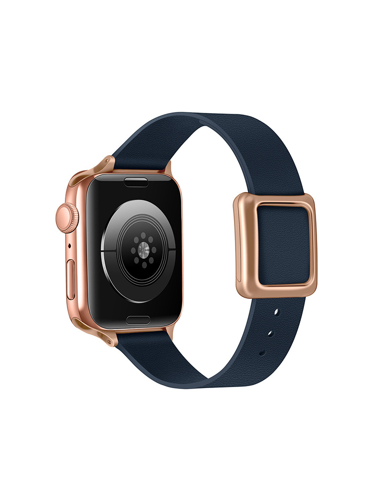 Magnetic Square Buckle Slim Leather Band