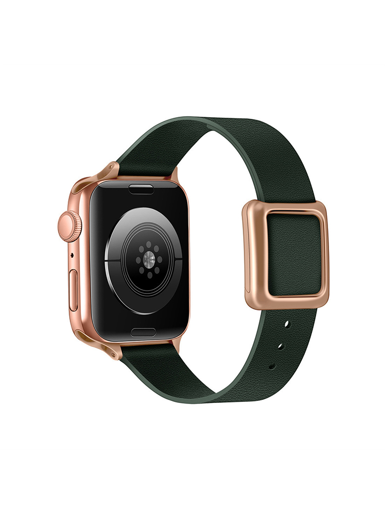 Magnetic Square Buckle Slim Leather Apple Watch Band - Tatanband