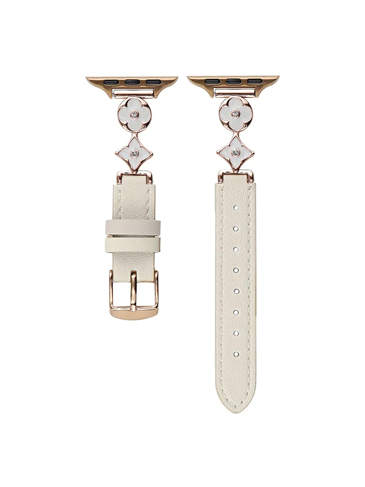 Retro Pattern Connecting Buckle Leather Apple Watch Band - Tatanband