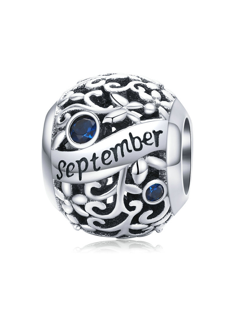 Month Birthstone 925 Sterling Silver Beads