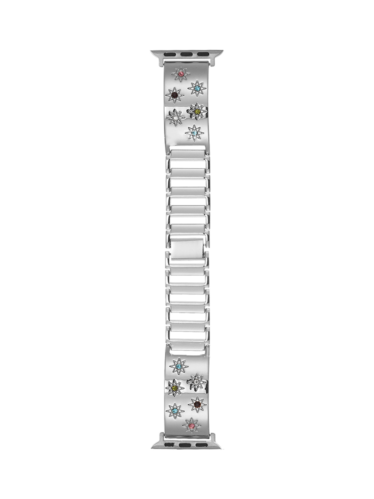 Starburst Color Diamond Bracelet Stainless Steel Band