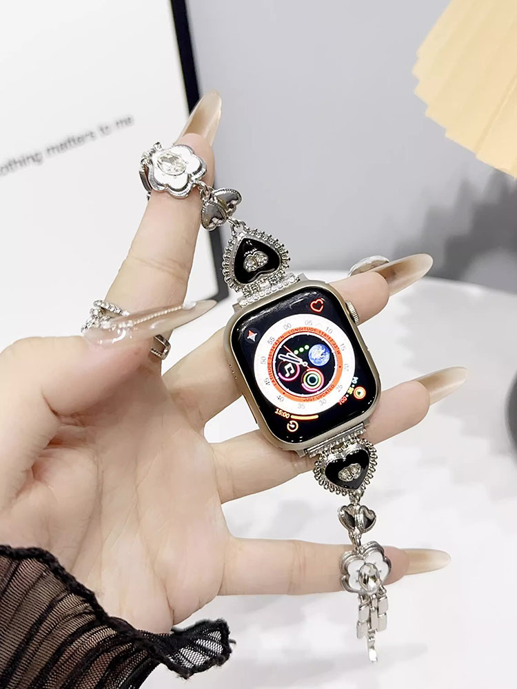 Heart and Flower Stainless Steel Band