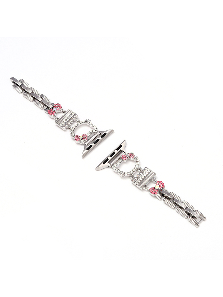 Diamond-encrusted Kitty Stainless Steel Band