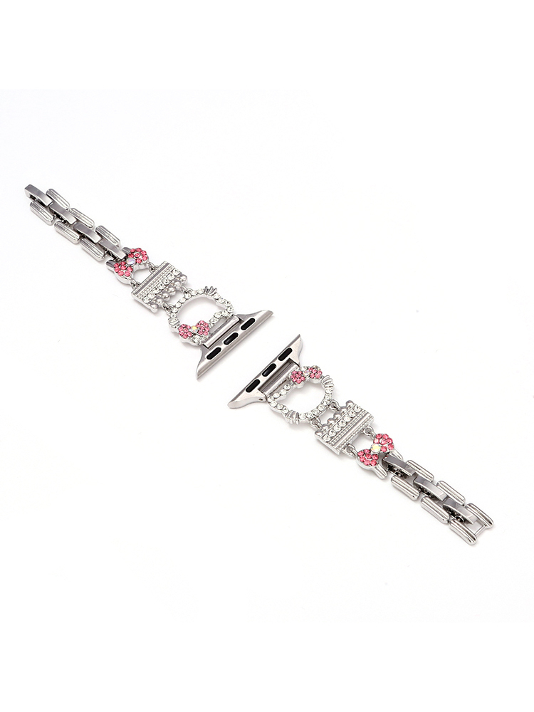 Diamond-encrusted Kitty Stainless Steel Band