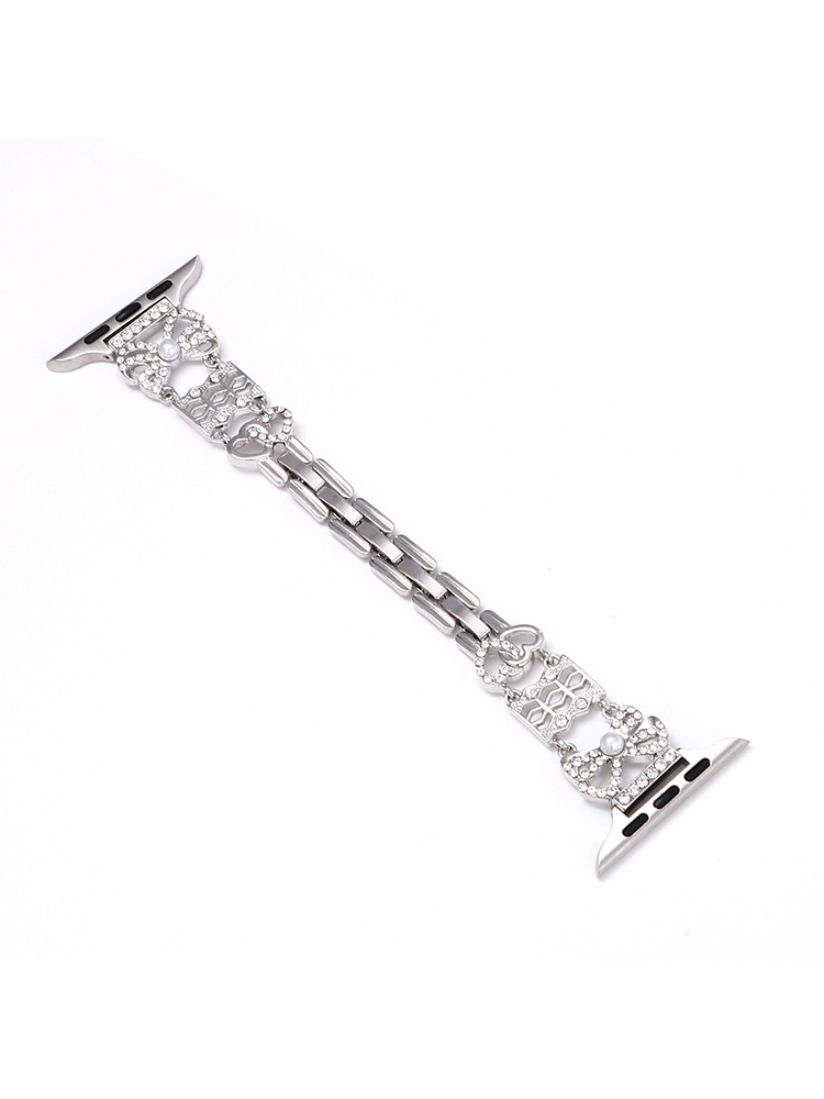 Diamond-encrusted Bow Stainless Steel Band