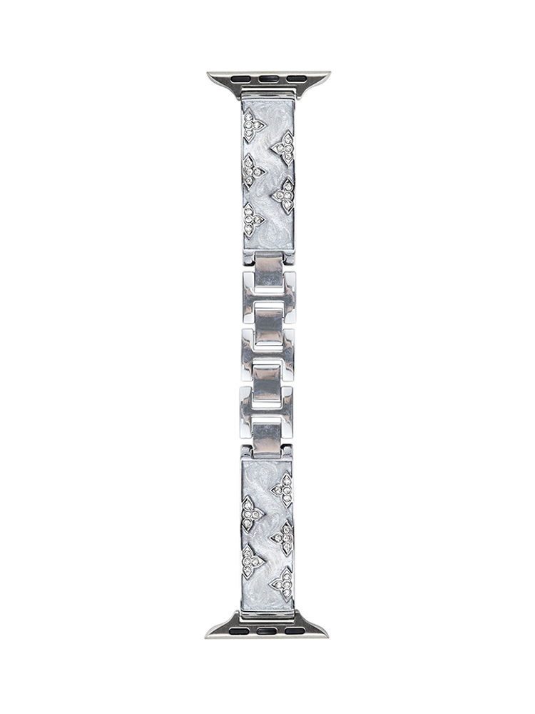 Diamond Clover Quicksand Effect Stainless Steel Apple Watch Band - Tatanband