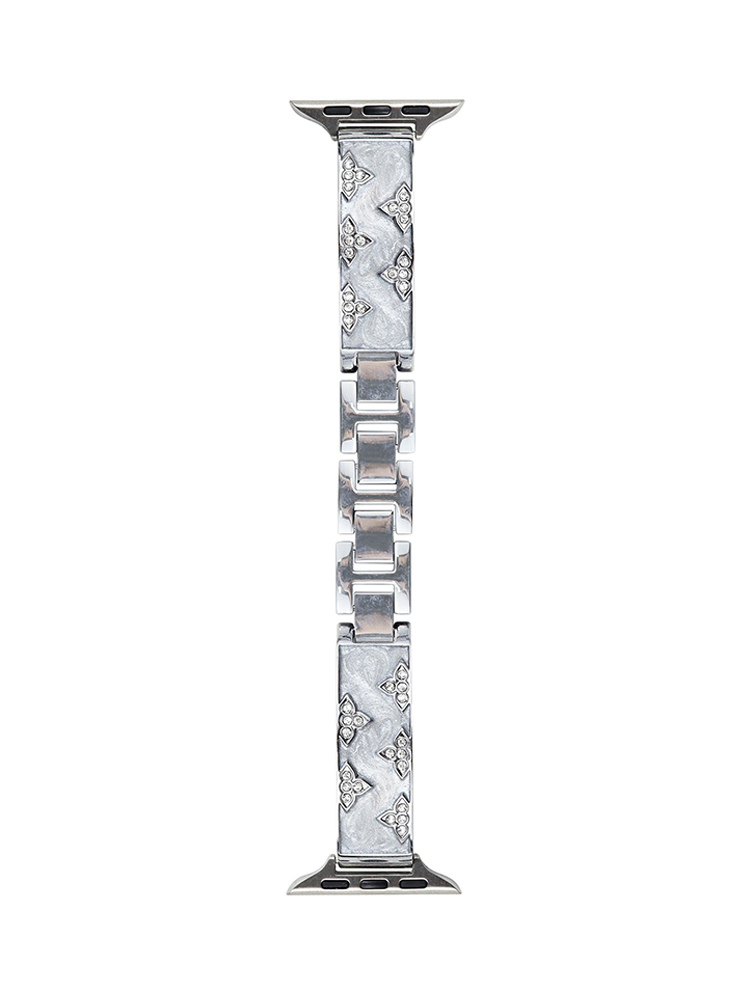 Diamond Clover Quicksand Effect Stainless Steel Band