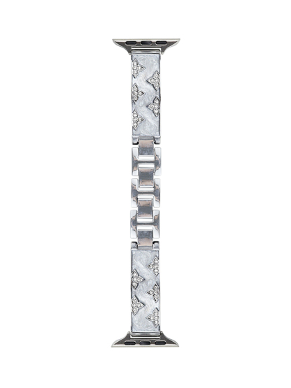 Diamond Clover Quicksand Effect Stainless Steel Band