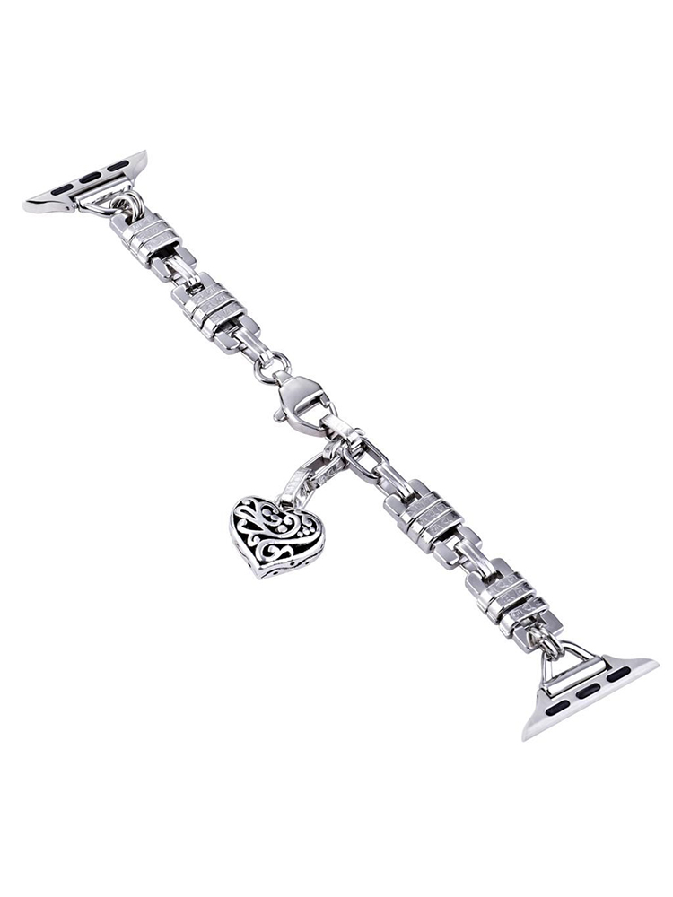 Retro Heart Shape Pendant Chain Stainless Steel Band - Tatanband