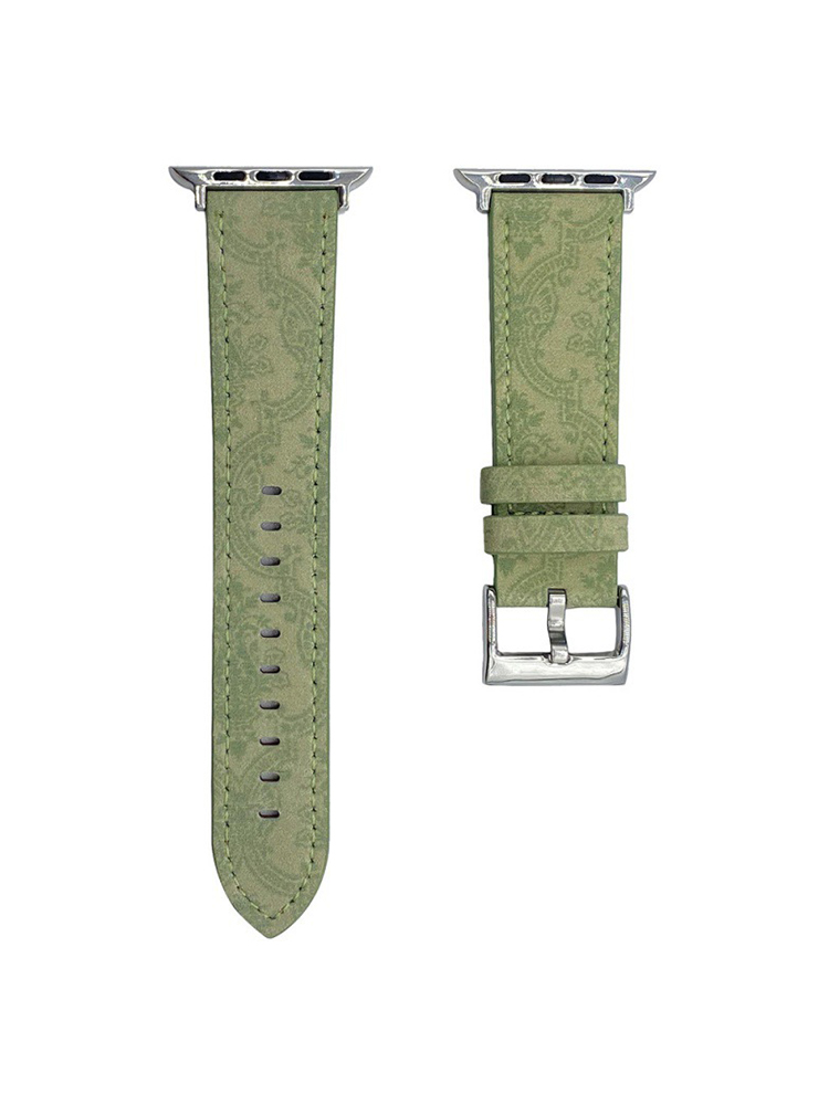 Creative Printed Green Leather Apple Watch Band - Tatanband