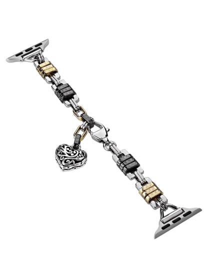 Retro Heart Shape Pendant Chain Stainless Steel Band