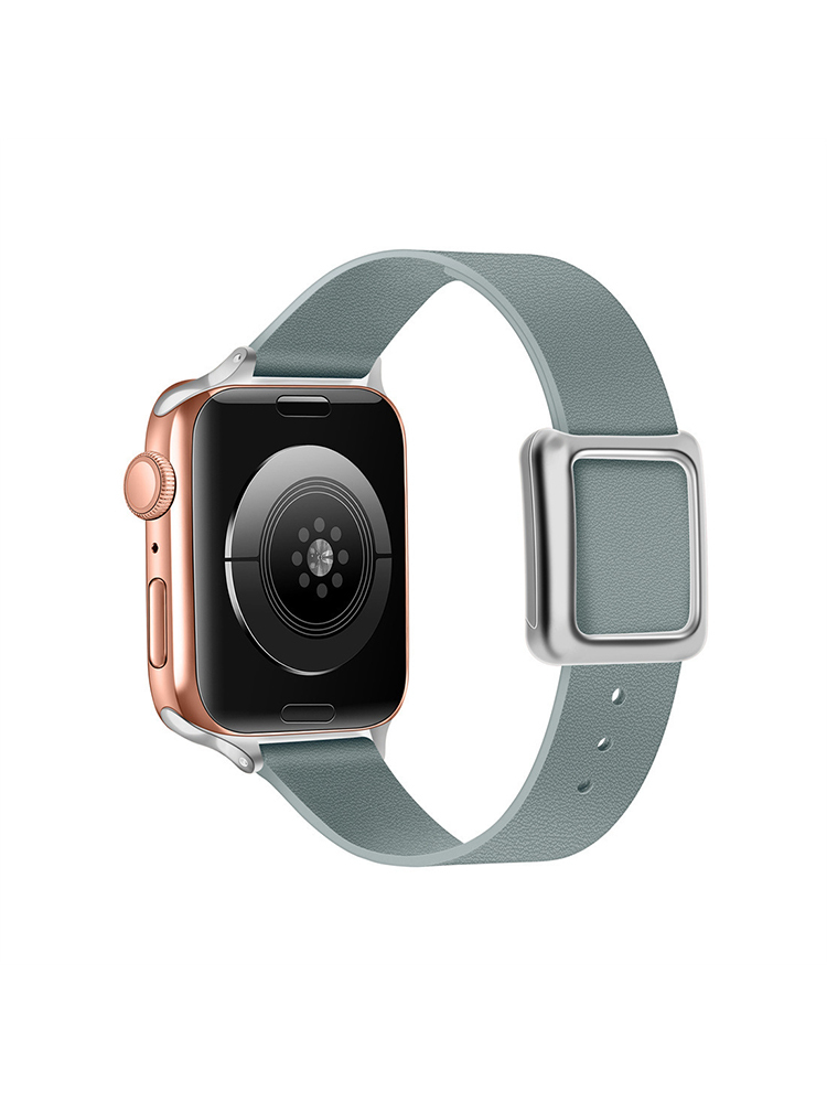 Magnetic Square Buckle Slim Leather Band