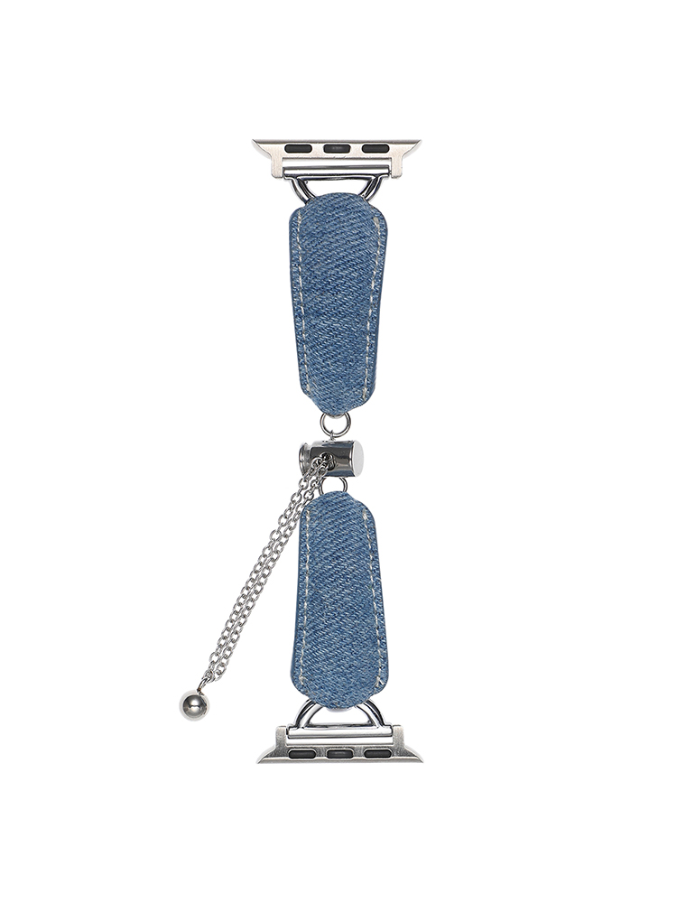 D-shaped Buckle Bracelet Denim Leather Band