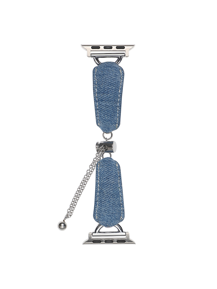 D-shaped Buckle Bracelet Denim Leather Band