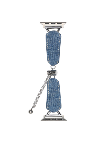 D-shaped Buckle Bracelet Denim Leather Band