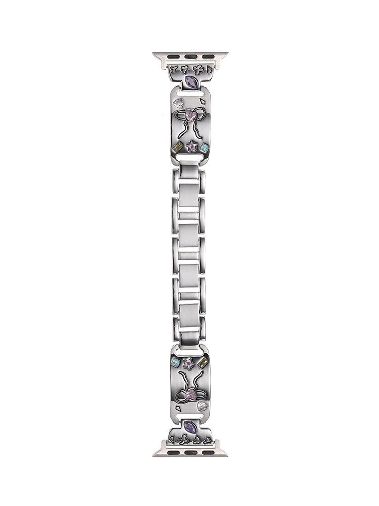Gem-set Bracelet Stainless Steel Band