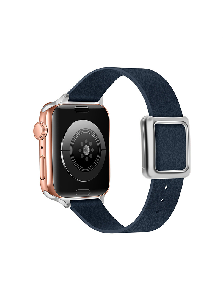 Magnetic Square Buckle Slim Leather Band