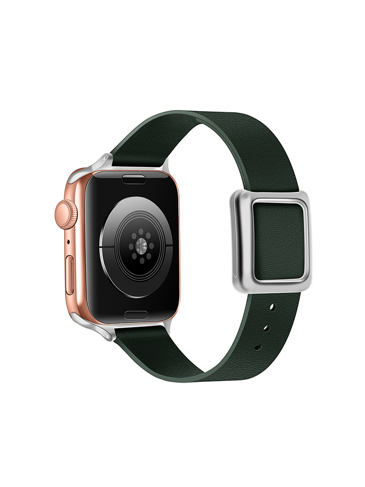 Magnetic Square Buckle Slim Leather Apple Watch Band - Tatanband