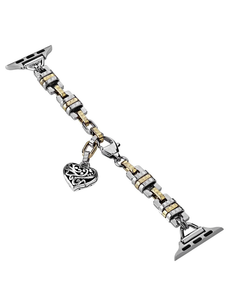 Retro Heart Shape Pendant Chain Stainless Steel Band